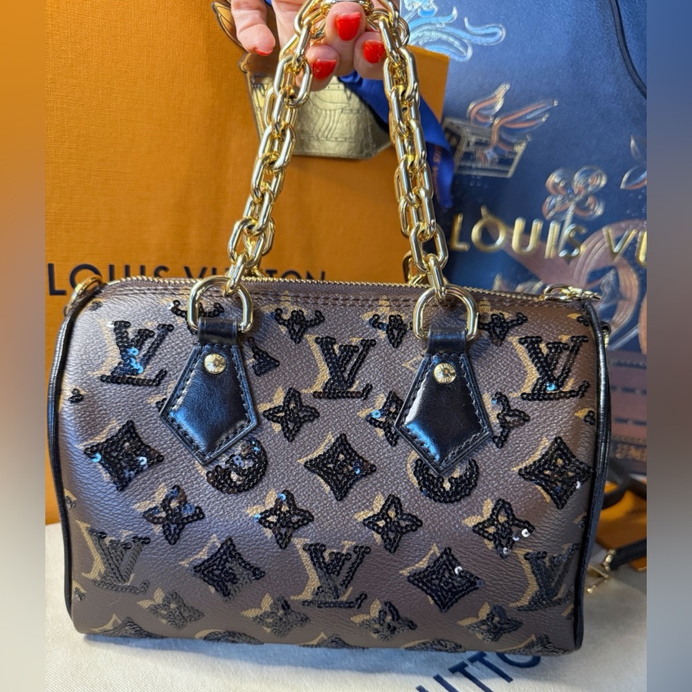 NWT Louis Vuitton Speedy Sequins Bandouliere 20 Ski Collection Limited Edition - Picture 4 of 17